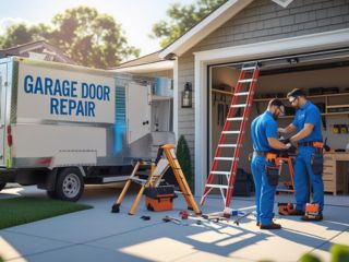 New Garage Door Installation Conroe TX Experienced technicians installing a new garage door in Conroe, TX